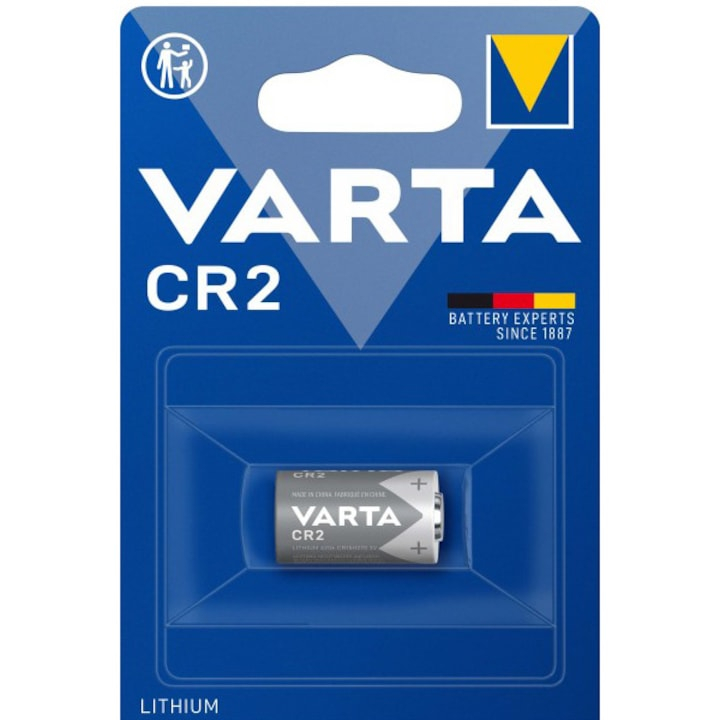 VARTA CR2 (2/3 AA) – baterie litiu 3 V, ~880–1 350 mAh (1 bucată) [1]