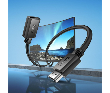 Cablu HOCO US13 HDMI (mascul) la HDMI (femelă), 4K/60Hz, 1 m, Negru [2]