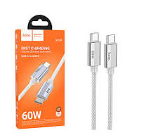 Cabluri - Cablu HOCO U134 – Type-C la Type-C, PD + QC3.0, 3A, 60W, 1.2 m, Gri