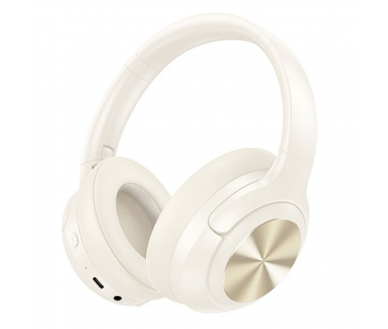 Casti - Căști Wireless HOCO W54 – Bluetooth, ANC, Alb Lapte, Sunet Premium