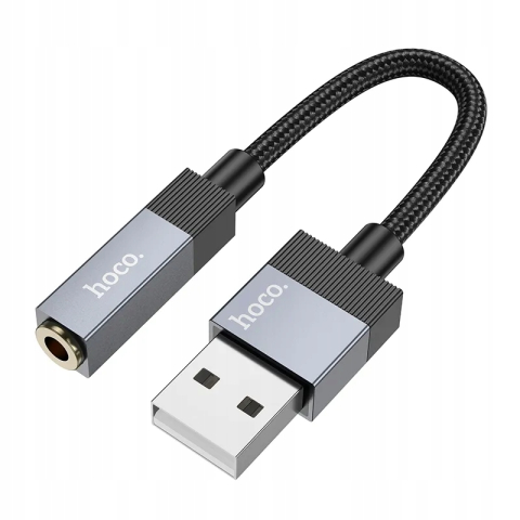 Cabluri - Hoco UPA32D – Adaptor audio USB-A (male) la Jack 3.5mm (female), negru