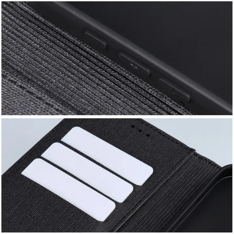 Husă GOMMA Book pentru Samsung Galaxy S25 – negru elegant, tip portofel [1]