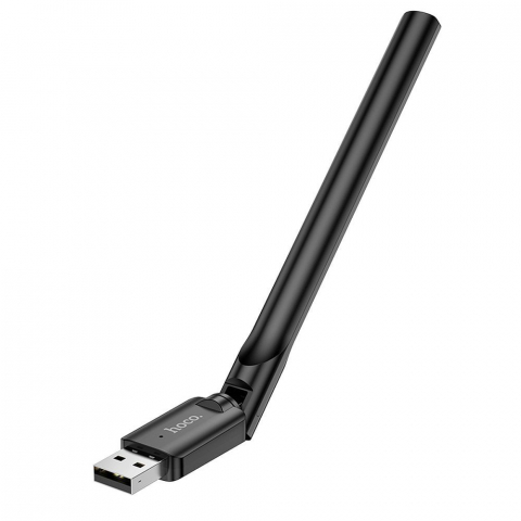 Adaptor WiFi USB Hoco Hi32 cu antenă externă, Wireless N 150Mbps, Negru [4]