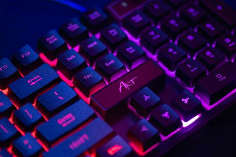 ART set tastatură cu fir USB A QWERTY cu lumină + mouse cu fir USB A cu lumină AK-50 negru [2]