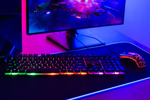 ART set tastatură cu fir USB A QWERTY cu lumină + mouse cu fir USB A cu lumină AK-50 negru [3]