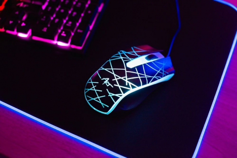 ART set tastatură cu fir USB A QWERTY cu lumină + mouse cu fir USB A cu lumină AK-50 negru [4]