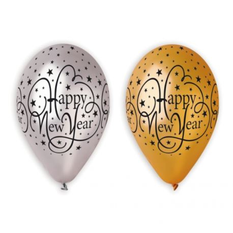 Casă - Baloane Premium „La mulți ani” – Set Aurii și Argintii