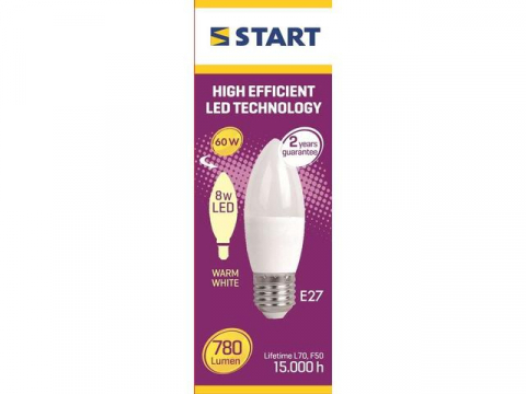 Casă - Bec LED Start E14 8W – Economic si puternic, echivalent 65W
