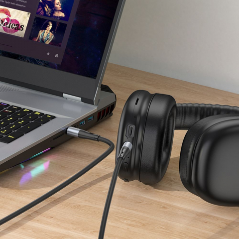 Cablu AUX Hoco UPA22 – Jack 3.5mm la Jack 3.5mm, 1m, Negru [4]