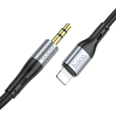 Cablu AUX Lightning la Jack 3.5mm Hoco UPA22, 1m, Black – Audio Cable [1]