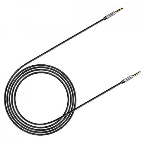 Cablu BASEUS Mufă AUX 3,5 mm (tată) la Mufă 3,5 mm (tată) CAM30-CS1 1,5 m negru argintiu [1]