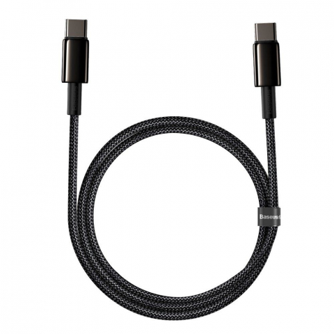 Cablu Baseus Type-C la Type-C PD 5A 100W Tungsten CATWJ-01, 1 m, Negru [4]