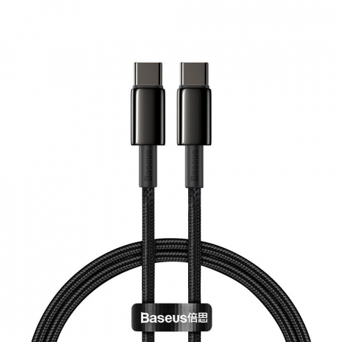 Cablu Baseus Type-C la Type-C PD 5A 100W Tungsten CATWJ-01, 1 m, Negru [7]