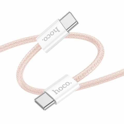 Adaptoare - Cablu Hoco X104, Type-C la Type-C, 3A, 60W, 1m, Roz