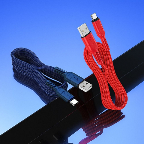 Cablu HOCO X59, USB-A la Type-C, QC 3.0, 3A, 1m, Albastru [1]