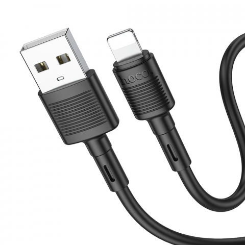Adaptoare - Cablu Hoco X83, USB-A la Lightning, 2.4A, 1m, Negru