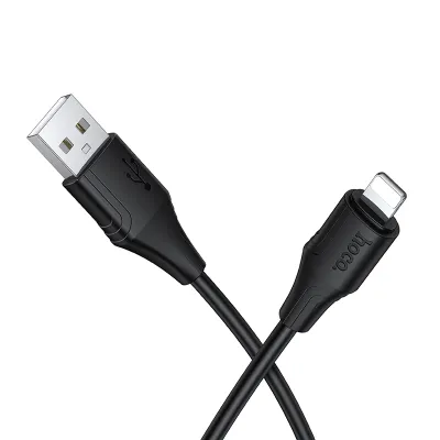 Cablu Siliconat USB-A la Lightning Hoco X124, 2.4A, 1m, Black [1]
