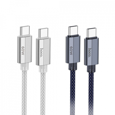 Cablu Type-C la Type-C Hoco U134 – PD QC3.0, 3A, 60W, 1.2m, Albastru Închis [2]