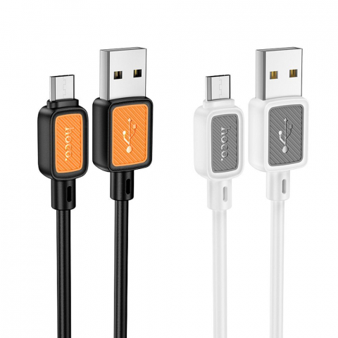Cablu USB-A la Micro-USB Hoco X108 – 2.4A, 1m, Alb [2]