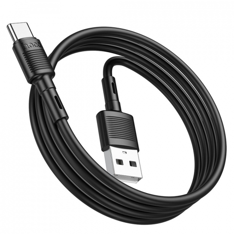 Cablu USB Hoco X83, USB-A la Type-C, 1m, 3A, Negru [2]