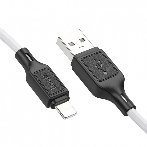 Cablu USB Hoco X90, USB-A la Lightning, 2.4A, 1m, Alb [3]