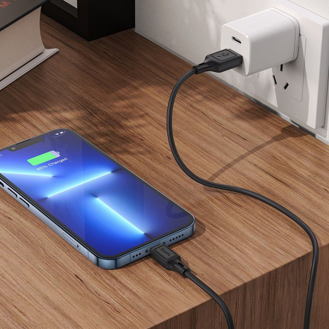 Cablu USB Hoco X90, USB-A la Lightning, 2.4A, 1m, Negru [3]