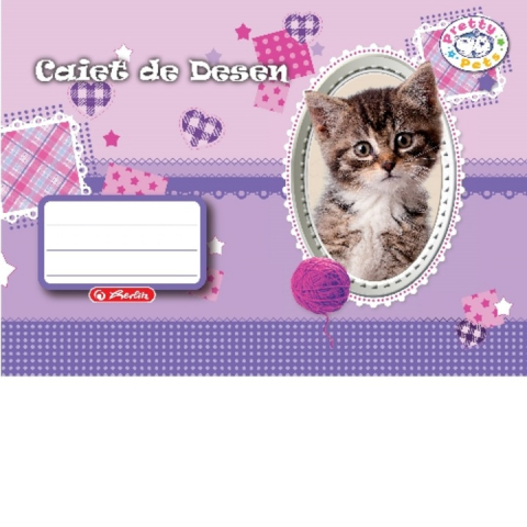 Rechizite și Birotică - Caiet Desen Pretty Pets – 24 File, Copertă Drăgălașă