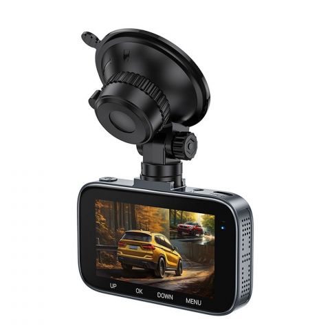 Cameră Auto Hoco cu Ecran 3" și Cameră Spate, 1080P 30fps, DV6, Gri Metalizat [3]