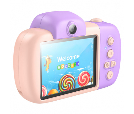 Jucarii si Gadget-uri copii - Camera Digitala HOCO DV201 Kids 1080P 2MP Roz camera foto video copii