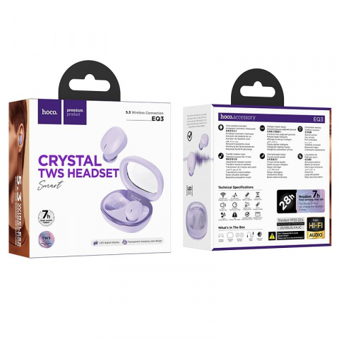 Căști Wireless Bluetooth Hoco EQ3 TWS - Mov [3]