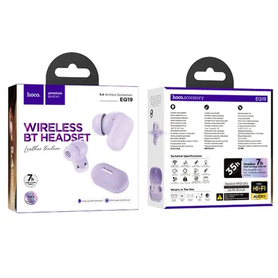 Casti - Căști Wireless Hoco EQ19, TWS, Bluetooth, Purple