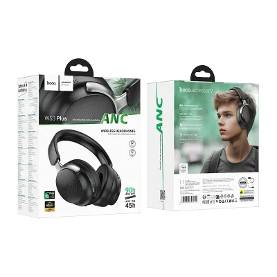 Accesorii GSM & IT - Căști Wireless Hoco W53 Plus, Bluetooth, ANC, Over-Ear, Black