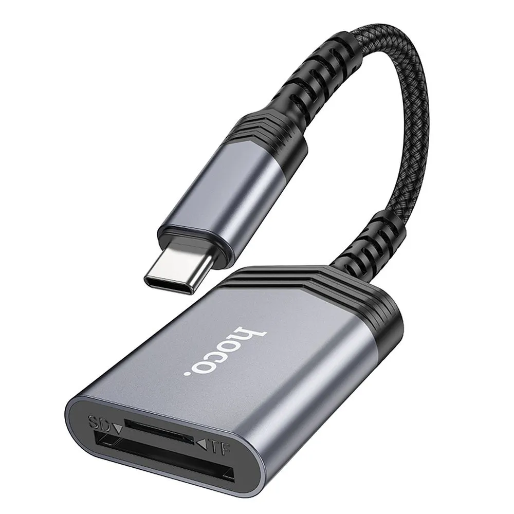 Cititor de carduri Hoco 2-în-1 Type-C UA25, Gray [2]