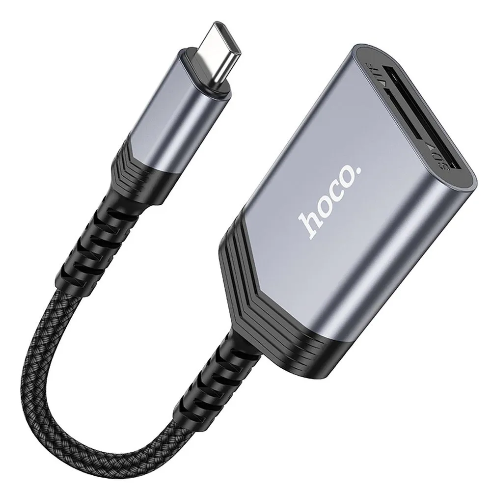 Cititor de carduri Hoco 2-în-1 Type-C UA25, Gray [4]
