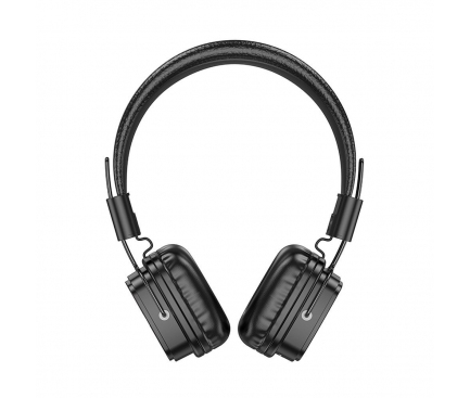 Handsfree Bluetooth HOCO W56 A2DP casti wireless negre cu microfon [1]