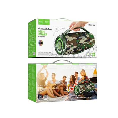 Boxe si seturi karaoke - HOCO HA4 Mini Surge – difuzor Bluetooth camuflaj verde