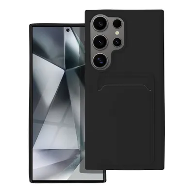 Huse - Husă Card Holder neagră pentru Samsung Galaxy S24 Ultra – port-carduri integrat, acces rapid
