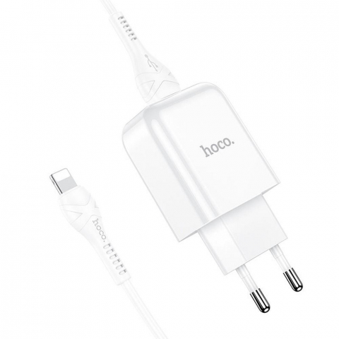 Încărcător Hoco N2 USB-A + Cablu Lightning 2A, Alb – Pachet Complet pentru iPhone [3]