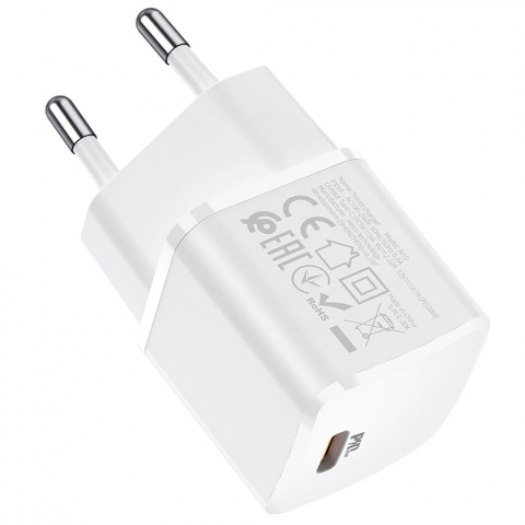 Încărcător Hoco Type-C PD 20W N10, Alb – Fast Charge pentru Dispozitive Moderne [1]