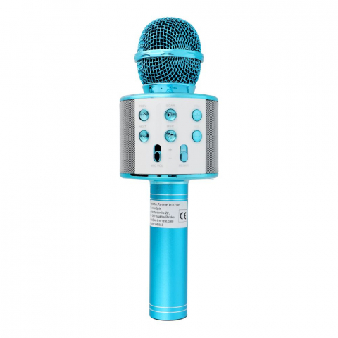 Jucarii si Gadget-uri copii - Microfon Karaoke Multimedia CR58S HQ, Albastru