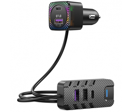 Accesorii GSM & IT - Modulator FM Bluetooth XO Design BCC13 2x USB-C 3x USB-A incarcare rapida