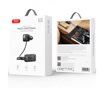 Modulator FM Bluetooth XO Design BCC13 2x USB-C 3x USB-A incarcare rapida [2]