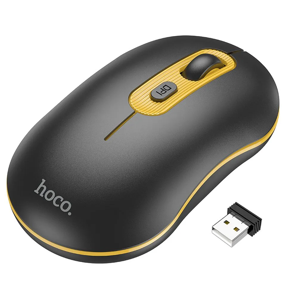 Tastaturi &Mouse-uri - Mouse de computer wireless HOCO 2,4G 1600 dpi GM21 negru