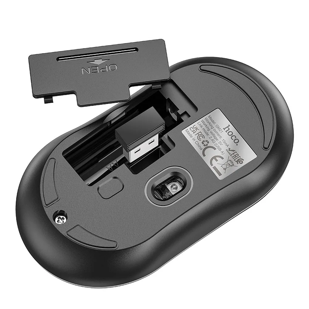 Mouse de computer wireless HOCO 2,4G 1600 dpi GM21 negru [2]