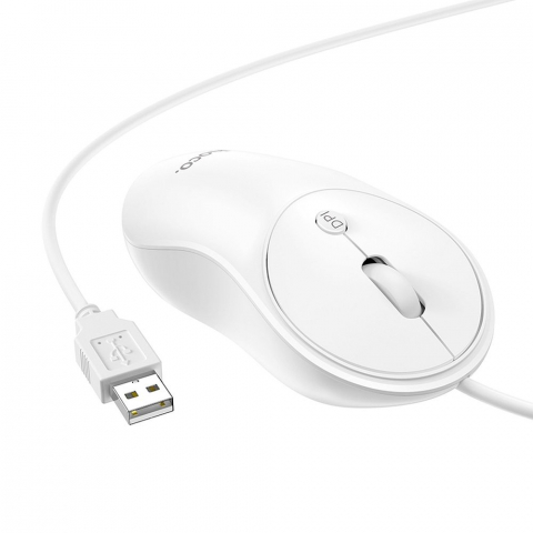 Mouse Hoco cu Fir USB-A, GM13, 1.5m, Alb [4]