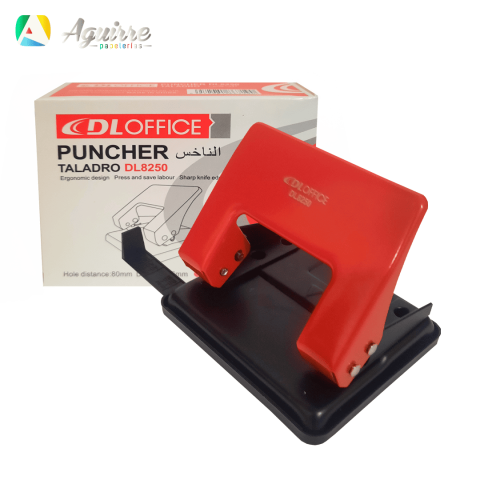 Rechizite și Birotică - Perforator birou metalic DLOFFICE DL8250 – 2 găuri, rezistent, ergonomic