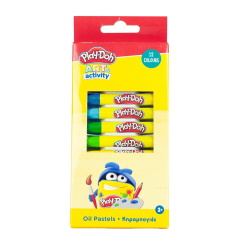 Instrumente scris - Set 12 Creioane Pastelate cu Ulei Play-Doh Art – Culori Vibrante pentru Desene Artistice