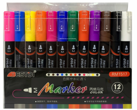 Instrumente scris - Set Markere Colorate BESTD – Culori Intense, Vârf Moale, pentru Copii și Activități Creative