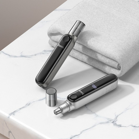 Trimmer pentru Păr din Nas Hoco HP33, cu Display, Gri Metalic [4]