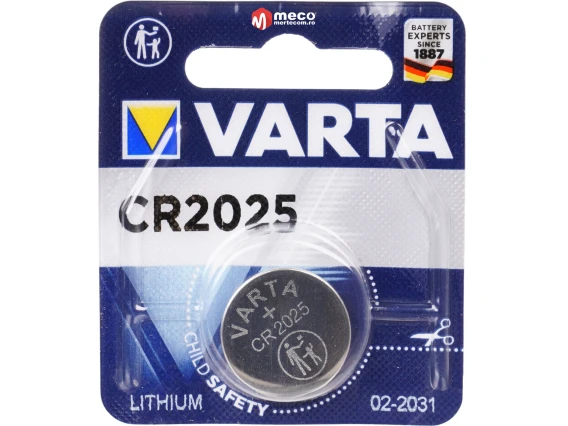 Diverse - VARTA CR2025 – baterie litiu‑mangan 3 V, ~165 mAh, format coin‑cell (1 bucată)